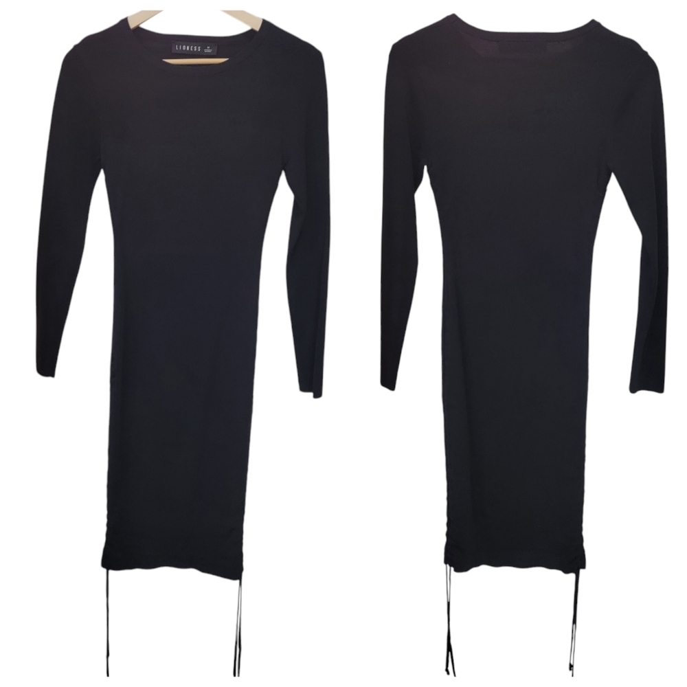 Lioness Black Military Minds Ruched Mini Dress Long Sleeve Bodycon Women… - Picture 9 of 17